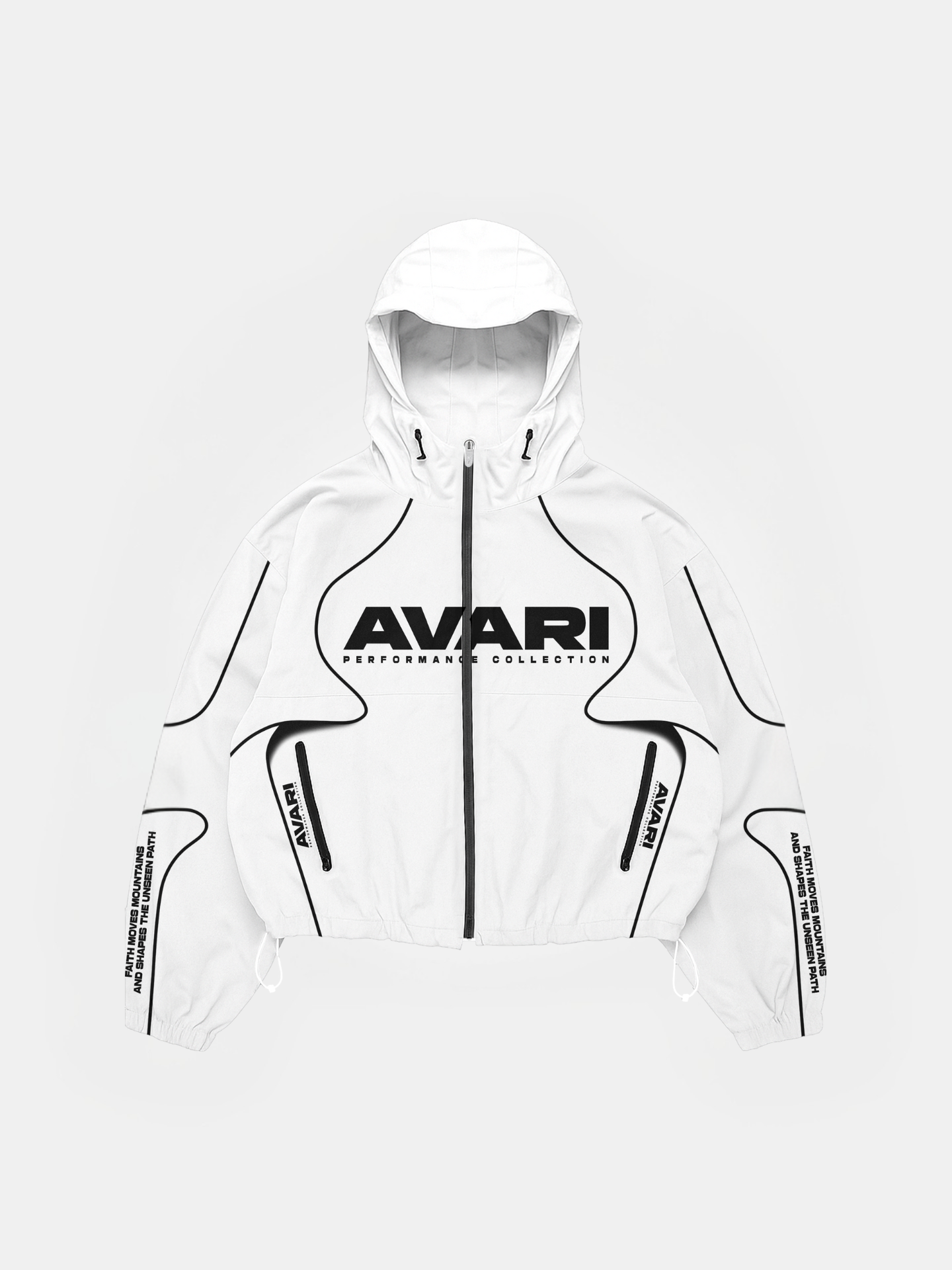 White and Black AVARI Windbreaker Top [Pre-Order]
